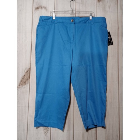 Kim Rogers Pants - Kim Rogers Womens Blue Comfort‎ Waist Capri Pants Size 18 New With Tags